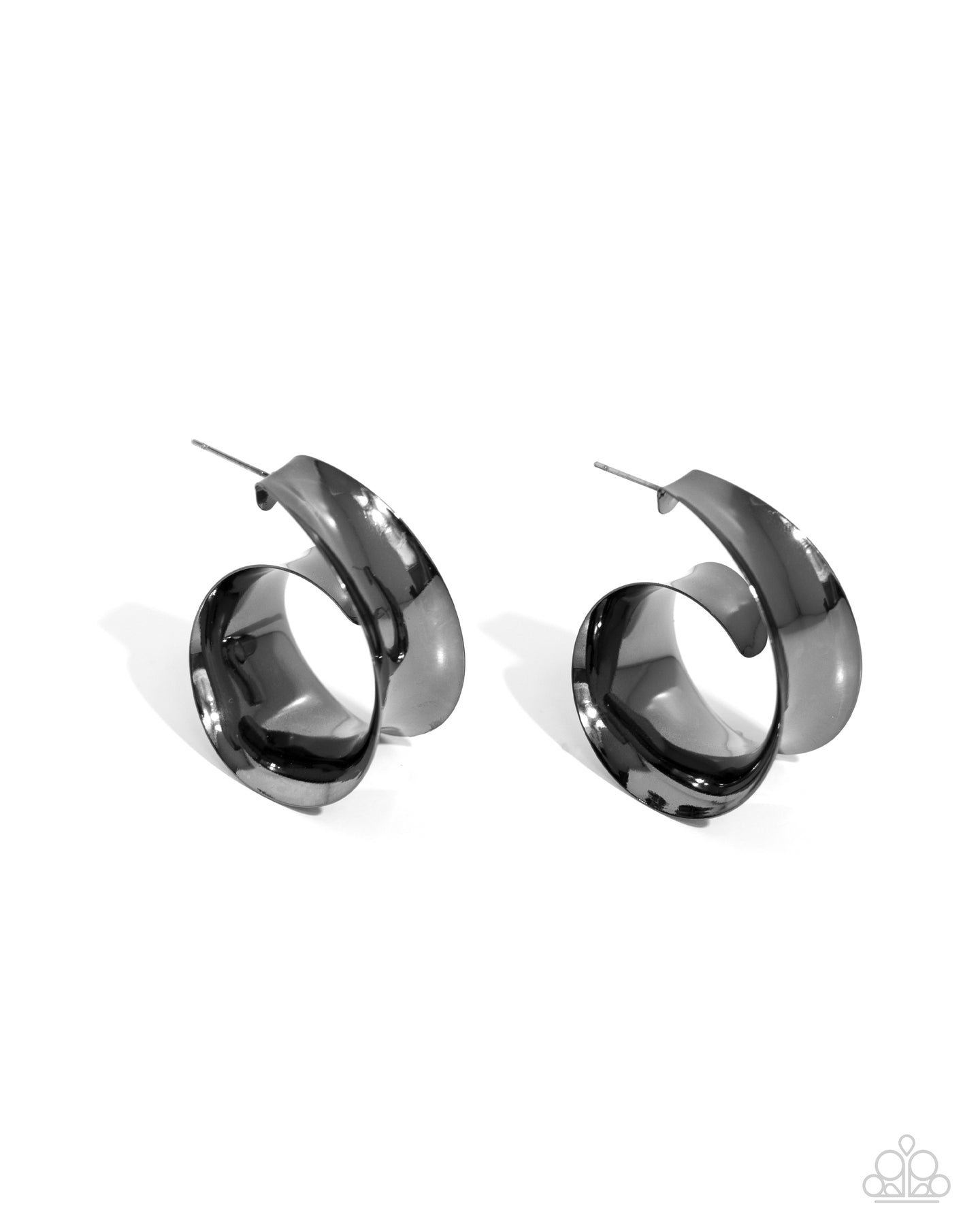 Curly Cadence - Black hoop earring B073/104