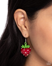 Load image into Gallery viewer, Strawberry Sentiment - Red earring E013
