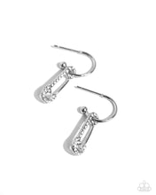 Load image into Gallery viewer, Safety Pin Sentiment - White hoop earring 2174
