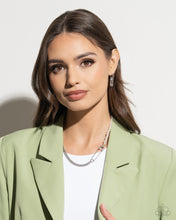 Load image into Gallery viewer, Safety Pin Sentiment - White hoop earring 2174
