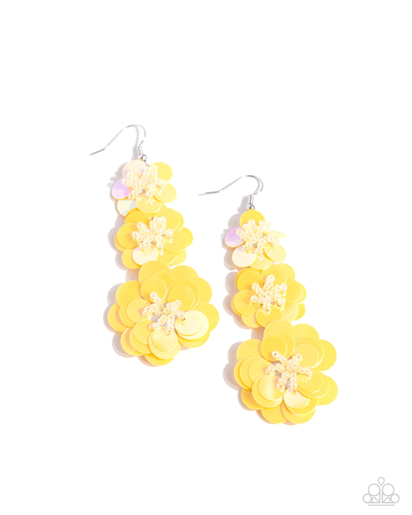 Beaded Bouquet - Yellow earring D042
