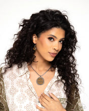 Load image into Gallery viewer, 2 pc SET: Pendant Puzzle - Brown necklace + earring A035
