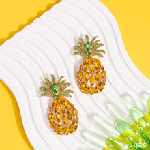 Load image into Gallery viewer, Pineapple Pizzazz - Yellow post earring Box 4
