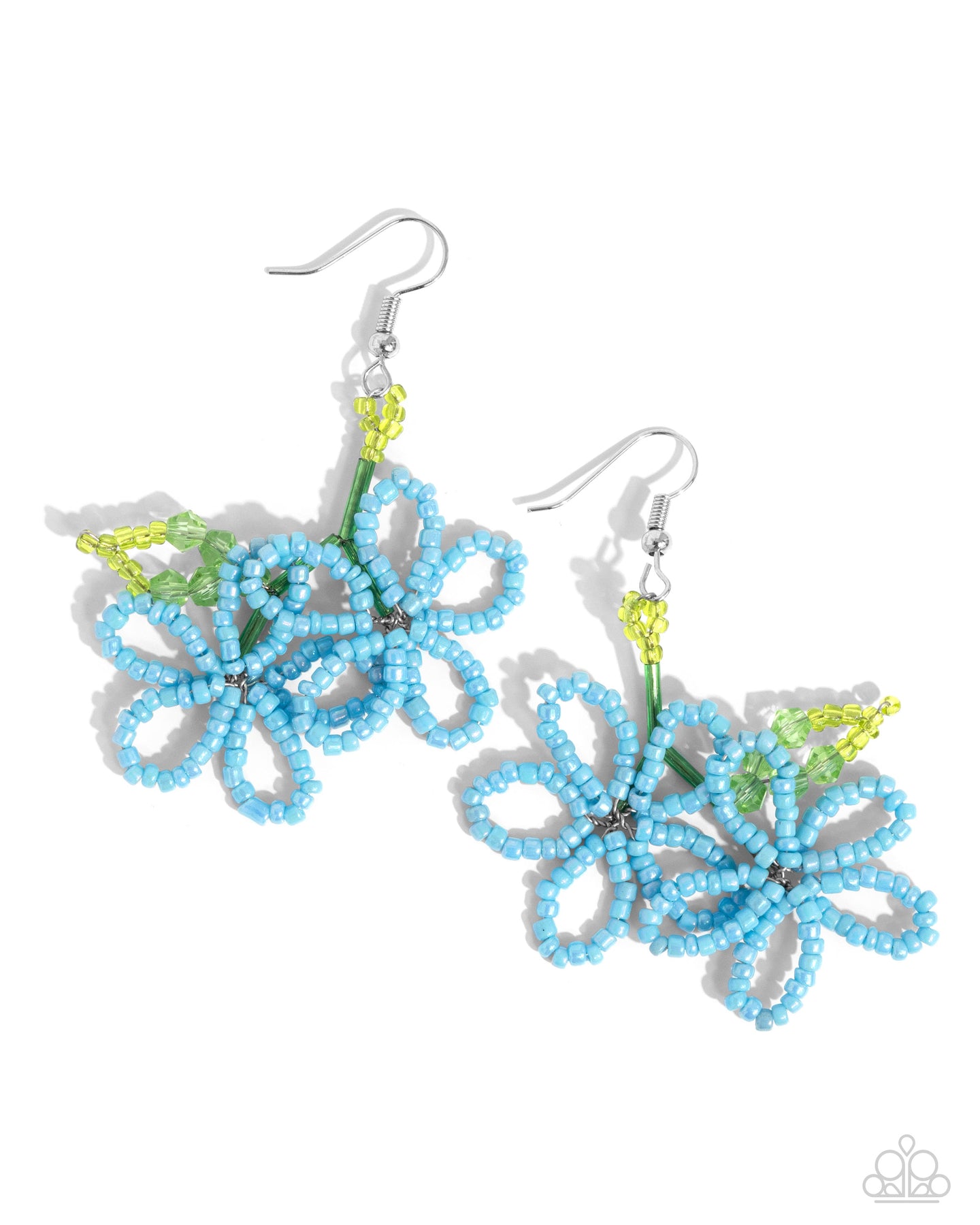 Beaded Blooms - Blue earring B071