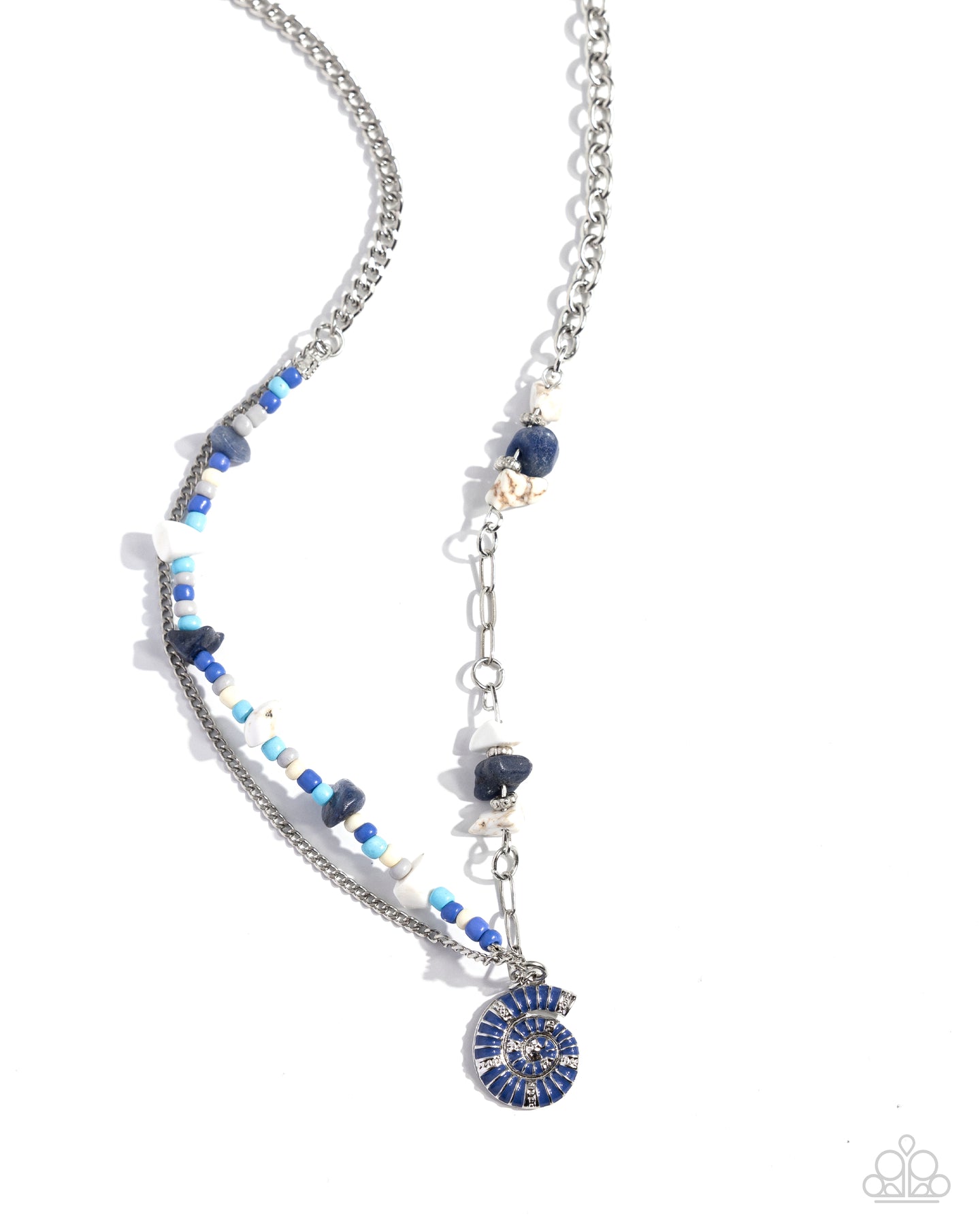 Spiraling Seafloor - Blue necklace