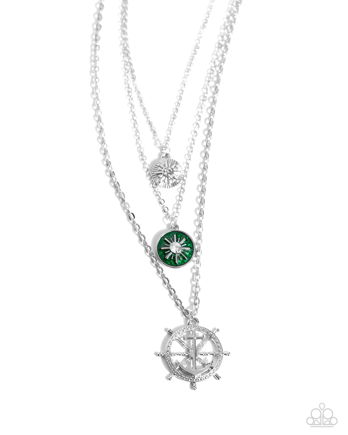 Anchor Arrangement - Green necklace D046
