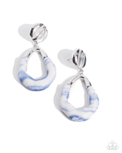 Load image into Gallery viewer, High-Sheen Swirls - Blue post earring A085
