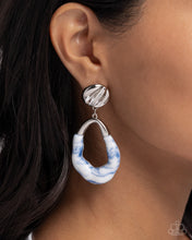 Load image into Gallery viewer, High-Sheen Swirls - Blue post earring A085

