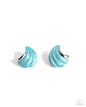 Load image into Gallery viewer, Whimsical Waves - Blue post earring D044
