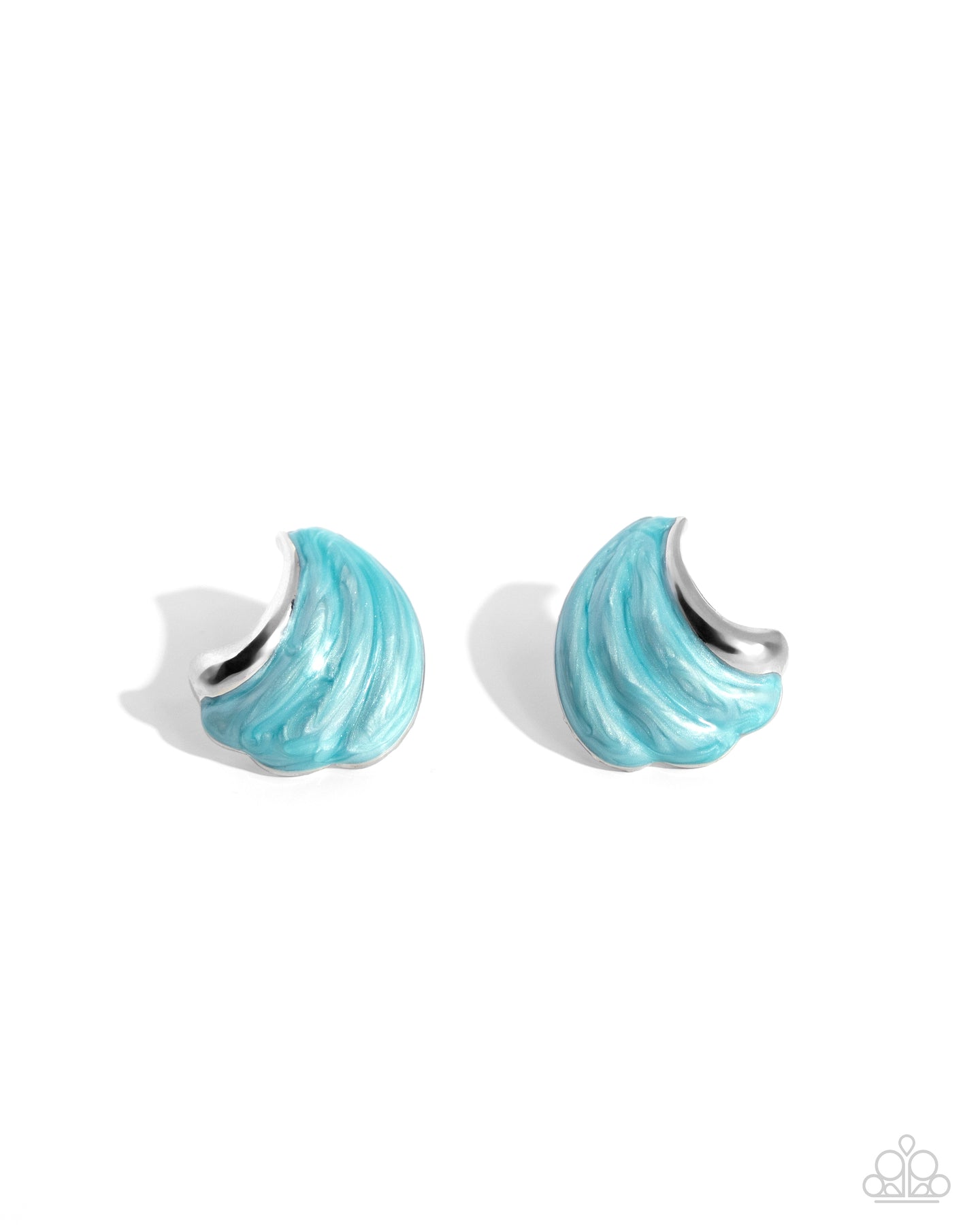 Whimsical Waves - Blue post earring D044