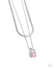 Load image into Gallery viewer, Padlock Possession - Pink necklace E008
