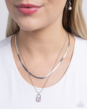 Load image into Gallery viewer, Padlock Possession - Pink necklace E008
