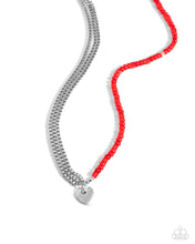 Load image into Gallery viewer, Squared Sweetheart - Red necklace E013
