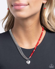 Load image into Gallery viewer, Squared Sweetheart - Red necklace E013
