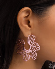 Load image into Gallery viewer, Floral Fame - Pink hoop earring A081
