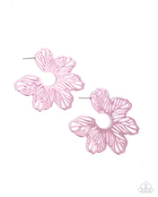 Load image into Gallery viewer, Floral Fame - Pink hoop earring A081
