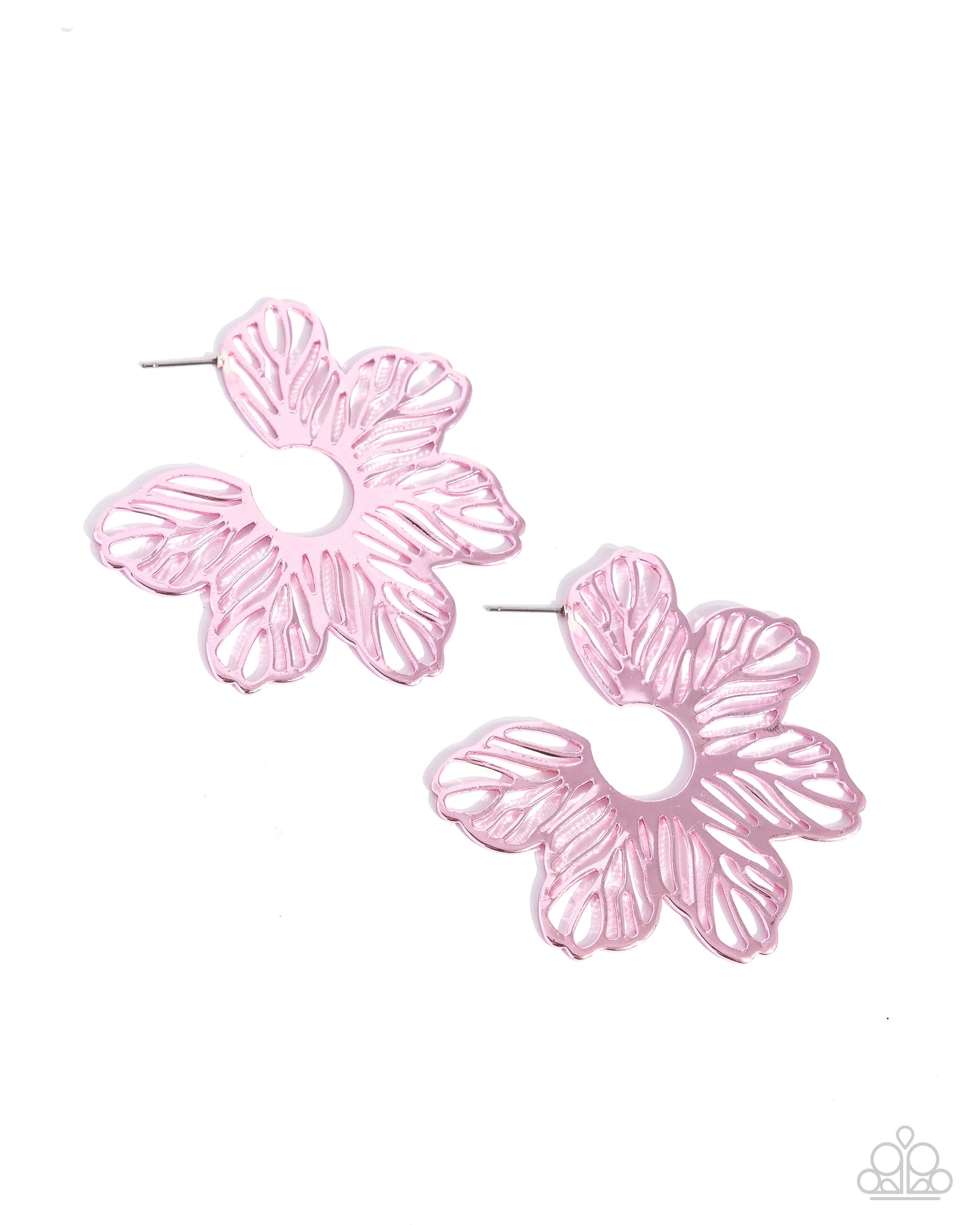 Floral Fame - Pink hoop earring A081