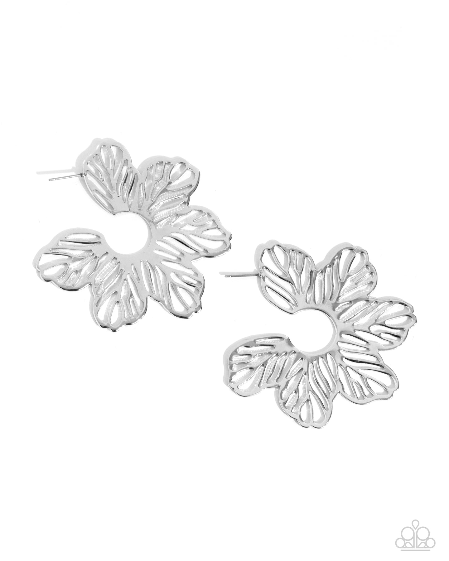 Floral Fame - Silver hoop earring D022