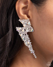 Load image into Gallery viewer, Electric Effulgence - White  earring E016
