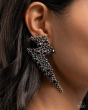 Load image into Gallery viewer, Electric Effulgence - Black post earring B092
