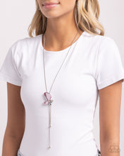 Load image into Gallery viewer, Focused Flutter - Pink BOLO necklace E027
