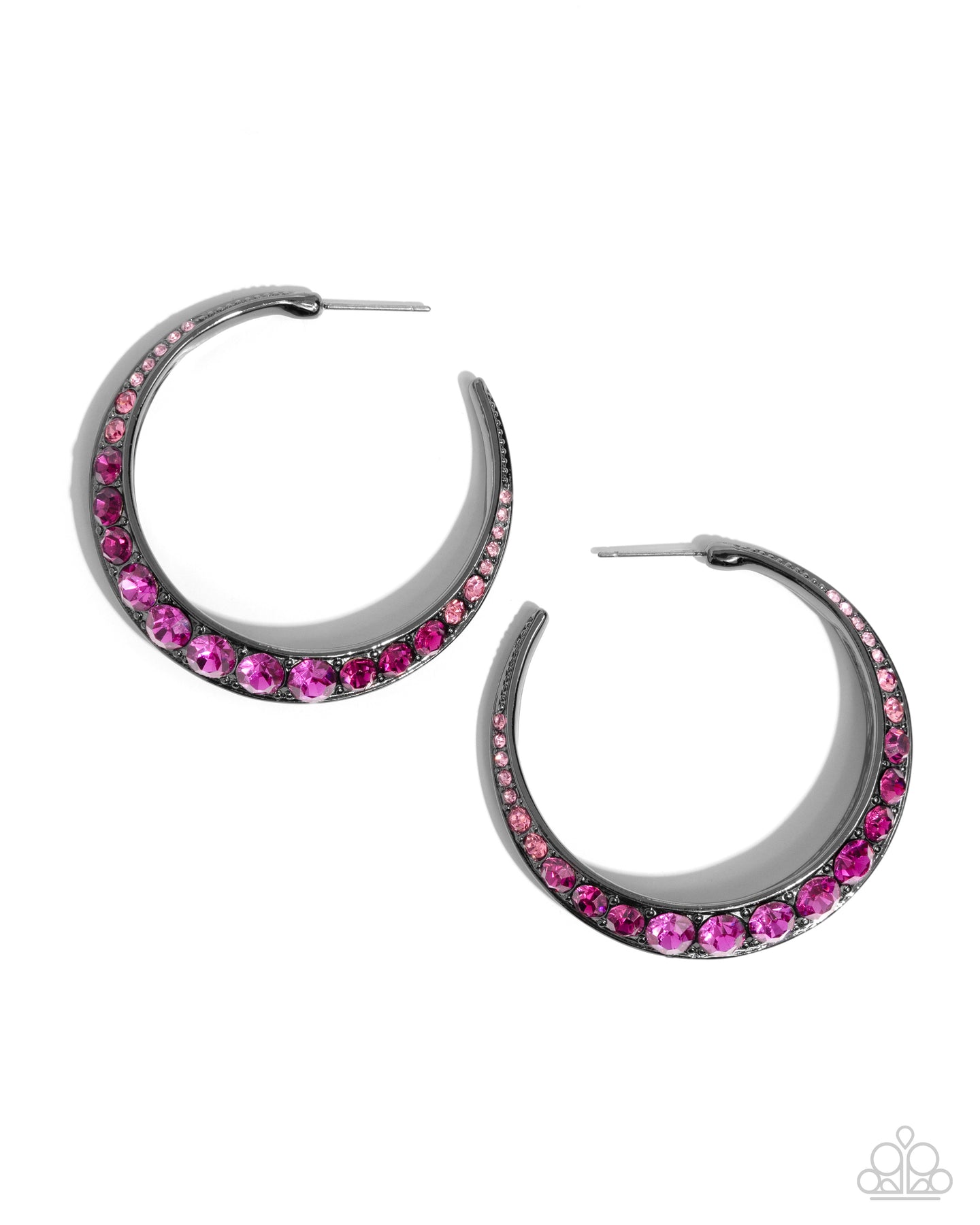 Embedded Edge - Pink hoop earring E021