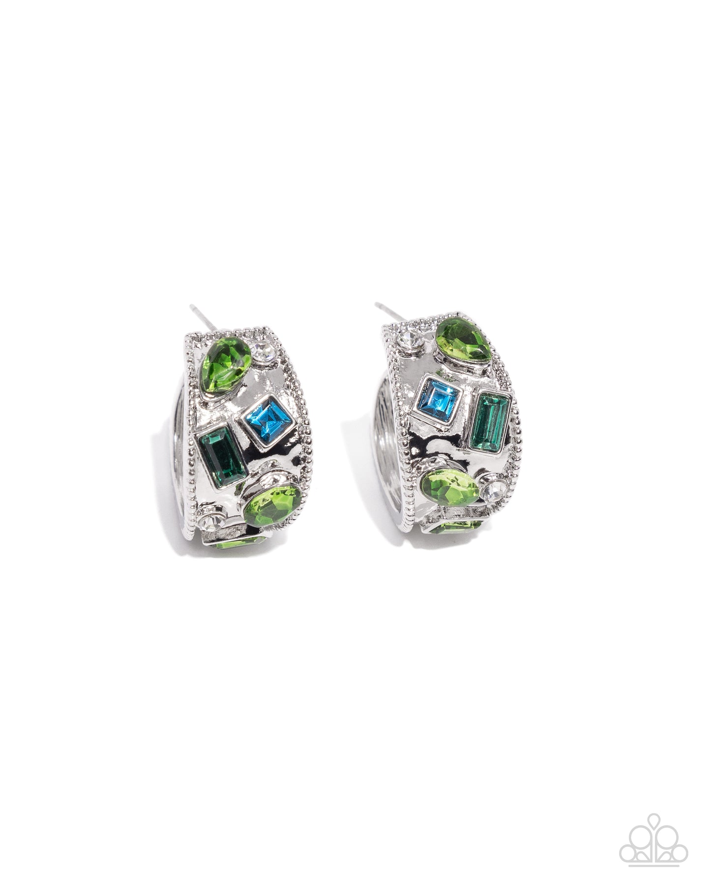 Antique Dealer - Green mini hoop earring D046