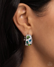 Load image into Gallery viewer, Antique Dealer - Green mini hoop earring D046
