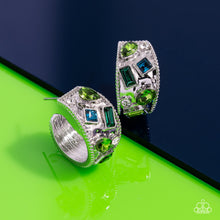 Load image into Gallery viewer, Antique Dealer - Green mini hoop earring D046
