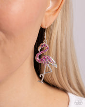 Load image into Gallery viewer, Flamingo Flourish - Pink earring E073
