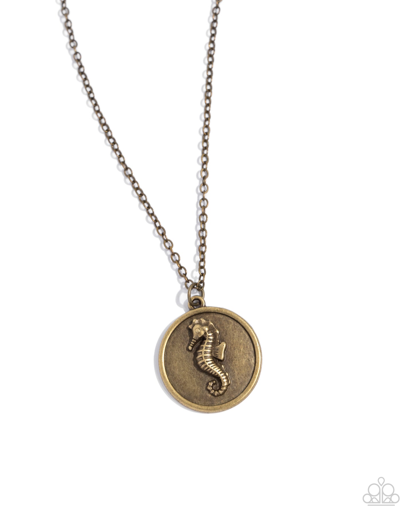 Seahorse Solo - Brass necklace B092