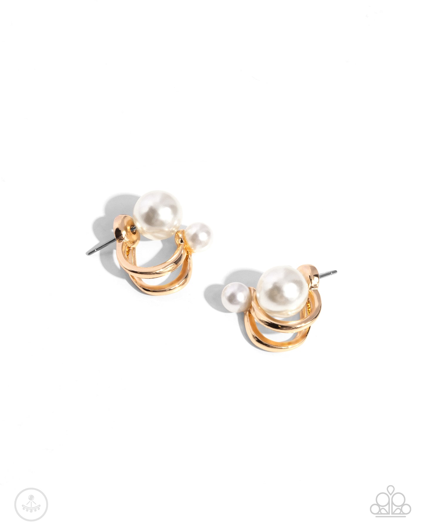Sophisticated Socialite - Gold double sided post earring earring D003