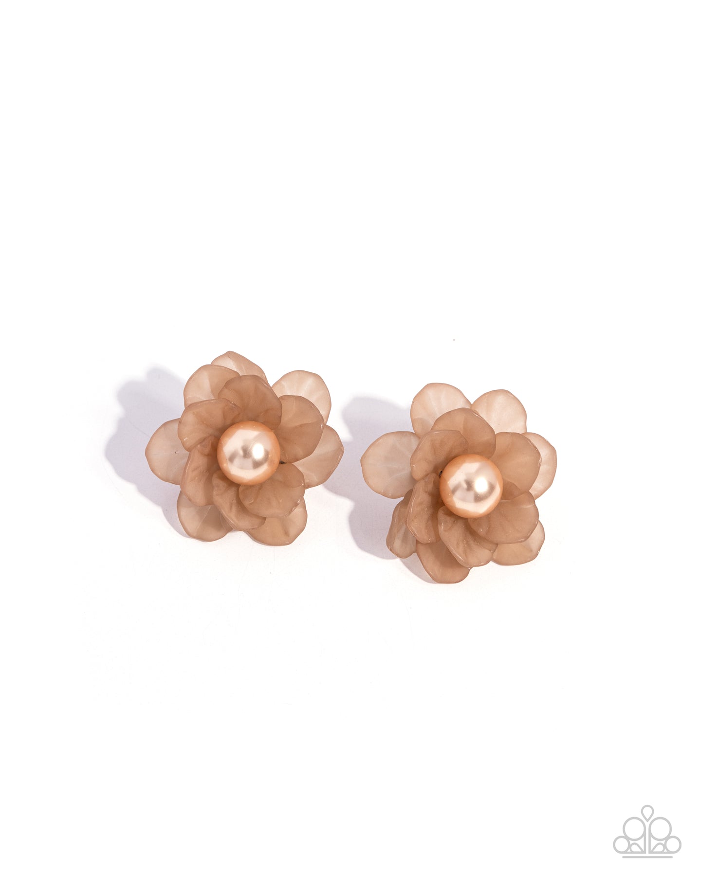 Blooming Backdrop - Brown post earring E056