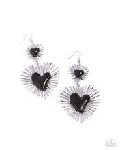 Load image into Gallery viewer, Sunburst Sweethearts - Black earring D073
