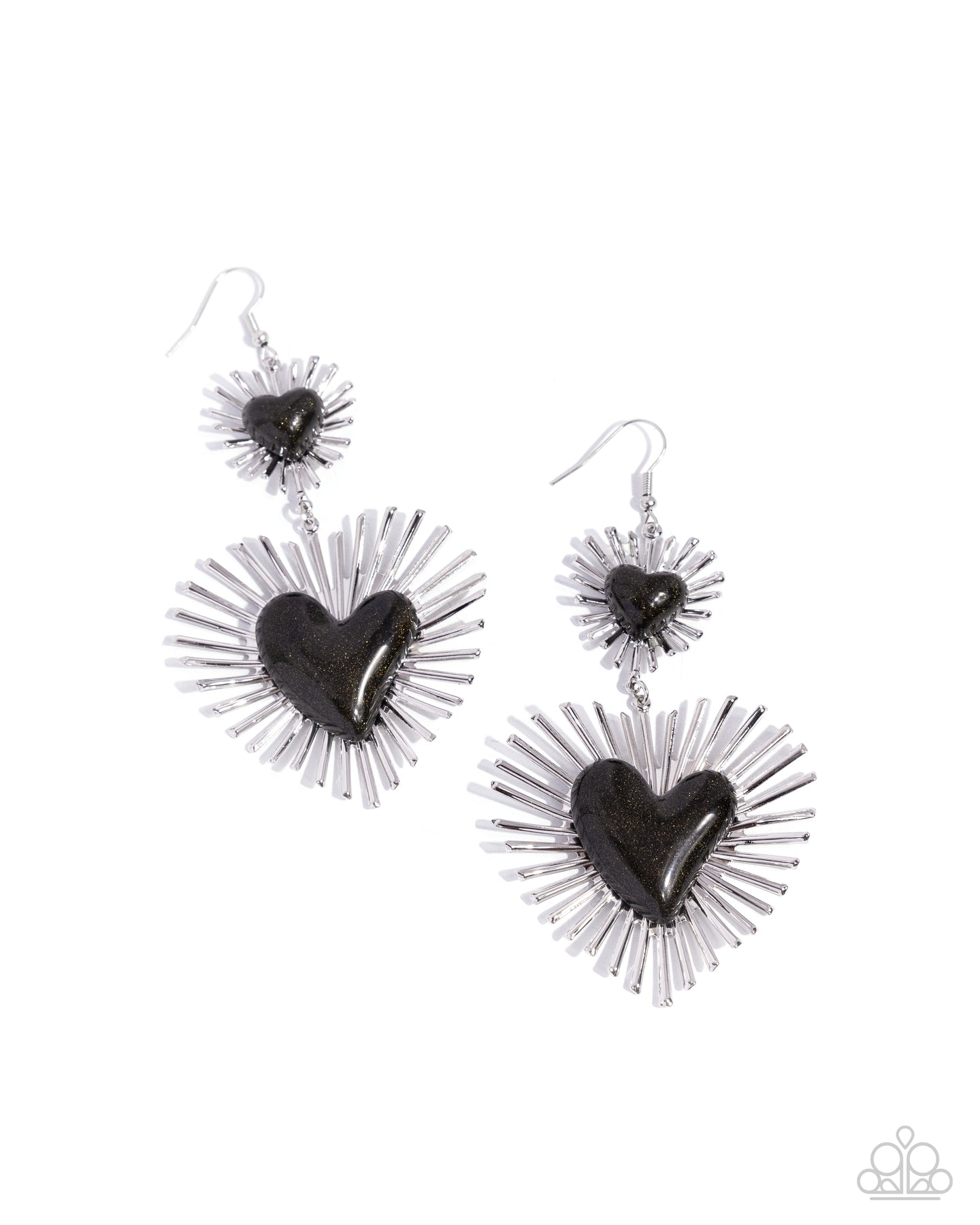 Sunburst Sweethearts - Black earring D073