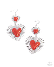 Load image into Gallery viewer, Sunburst Sweethearts - Red earring C020
