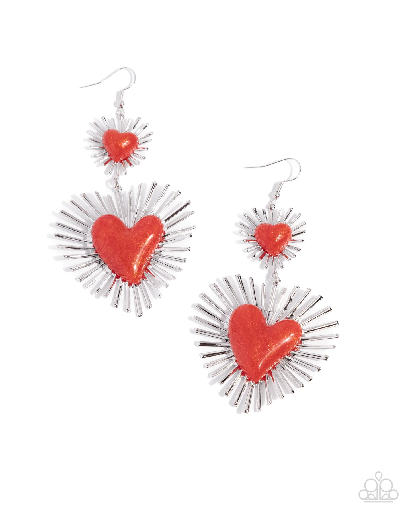 Sunburst Sweethearts - Red earring C020