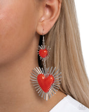 Load image into Gallery viewer, Sunburst Sweethearts - Red earring C020
