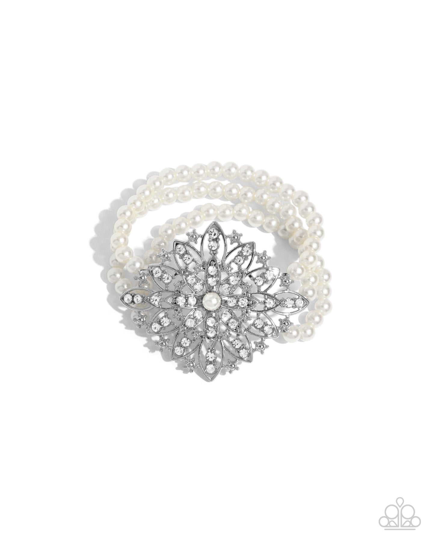 Flattering Florals - White bracelet E003