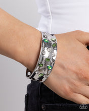 Load image into Gallery viewer, Embellished Empire - Green cuff bracelet D037
