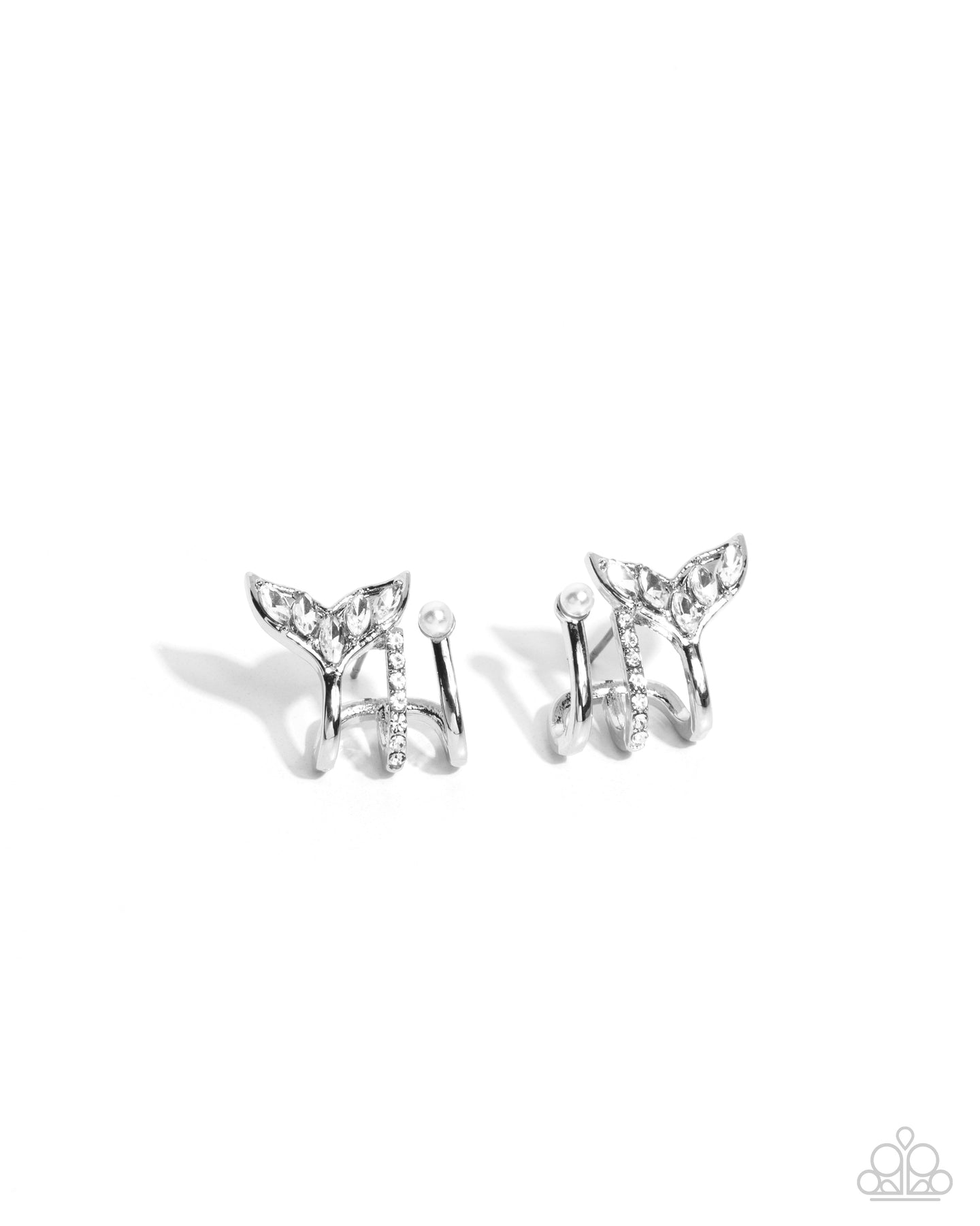 Mythical Marina - White hoop earring B004