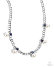 Load image into Gallery viewer, Pearl Pedestal - Blue Necklace F011
