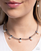 Load image into Gallery viewer, Pearl Pedestal - Blue Necklace F011
