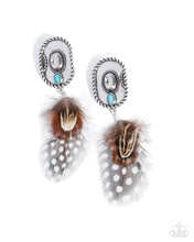 Load image into Gallery viewer, Feathered Fairy Tale - Brown post earring D031

