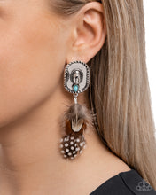 Load image into Gallery viewer, Feathered Fairy Tale - Brown post earring D031
