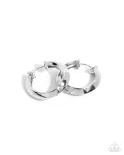Load image into Gallery viewer, Hinged Homage - Silver hinge hoop earring C027
