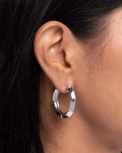 Load image into Gallery viewer, Hinged Homage - Silver hinge hoop earring C027

