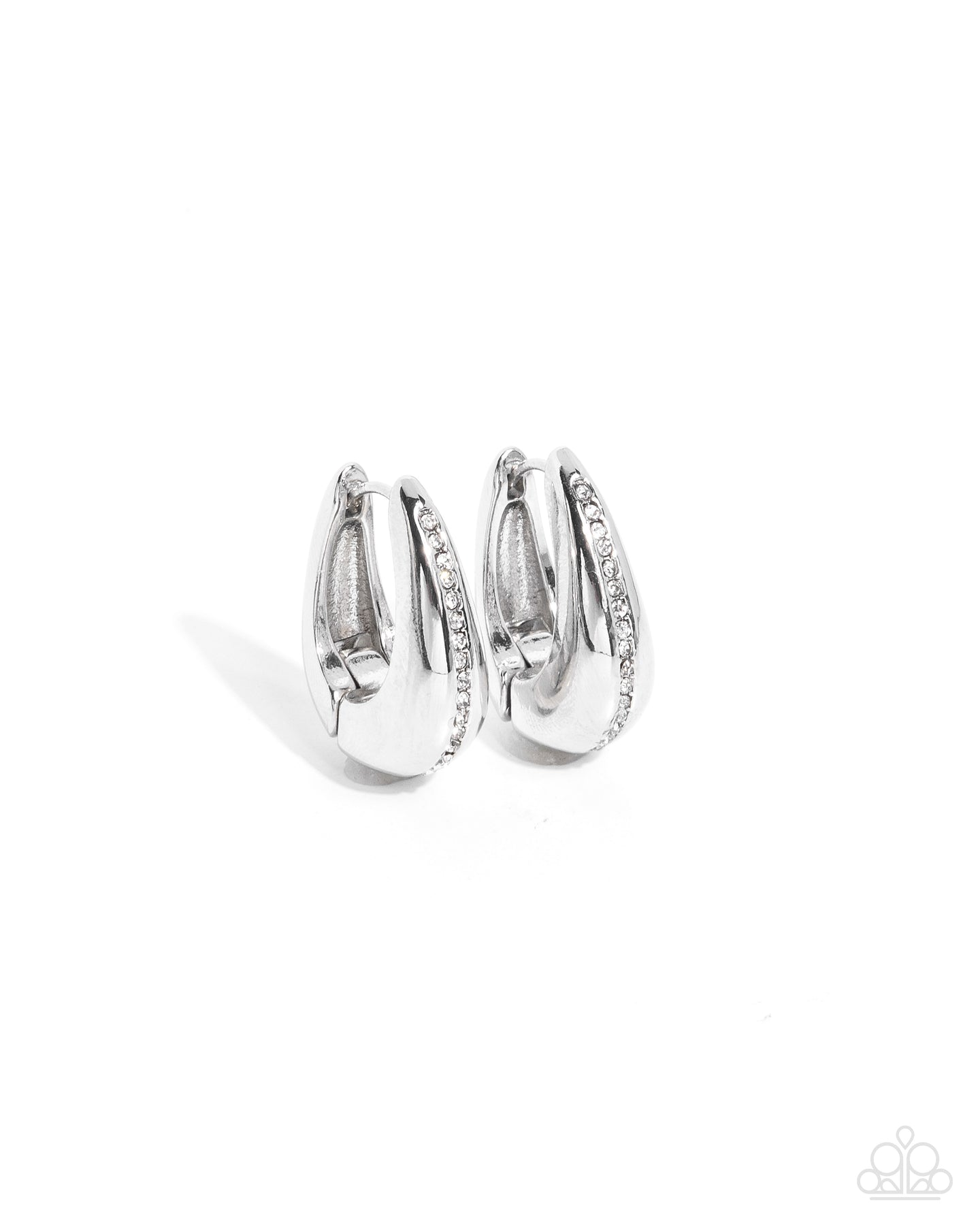 Executive Mansion - White hinge hoop earring D049