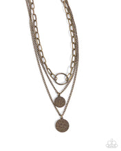 Load image into Gallery viewer, Hammered Halo - Brass Necklace G107
