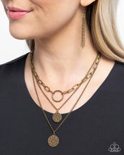 Load image into Gallery viewer, Hammered Halo - Brass Necklace G107
